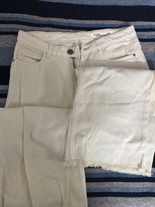 Beige Denim Jeans