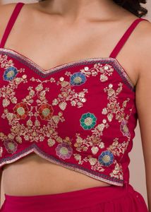 Rani Pink Zariwork Readymade Sharara Suit Size XL