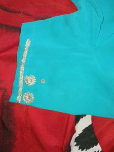 Crepe Festive Wear Saree With Blouse