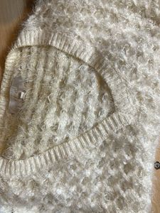 LOFT Open Weave Fuzzy Knit Top
