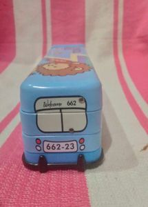 Blue Bus Pencil Box with Sharpener