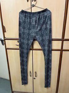 Black Cheetah Print Silk Leggings