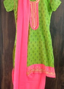 Green & Pink Salwar Kameez
