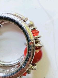Ethnic Red Bangle Bracelet
