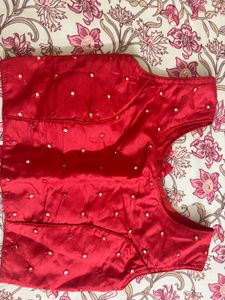 Red Embellished Blouse
