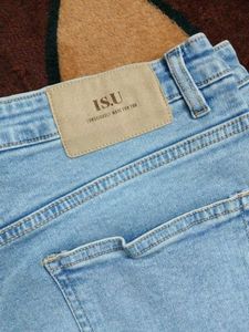 Women blue straight jeans