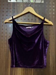 Purple Velvet Cami Top