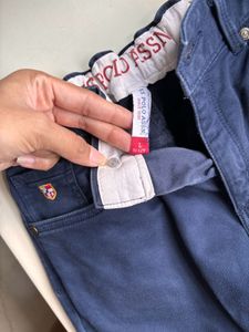 Navy Blue Straight Leg Jeans