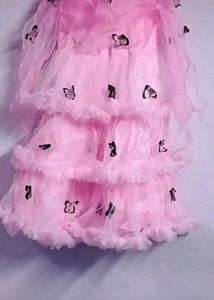 Pink Butterfly Layered Dress