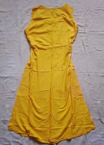 A-line yellow kurti