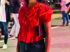 Red Ruffled Top
