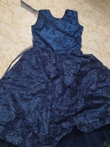 Navy Blue Floral Party Dress