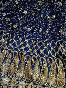 Navy blue Lehenga Gold Zari