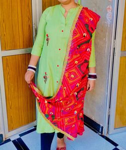 Kurti With Rajasthani Fulkari Duppata