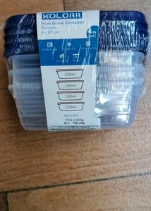 4 Piece Kitchen Container Set. Useful To Store Pickles Or Spices. Blue Color. 150 Ml Capacity