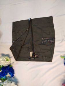 Denim Skirt With Multiple Pockets
