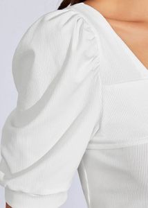 Chic White Puff Sleeve Top