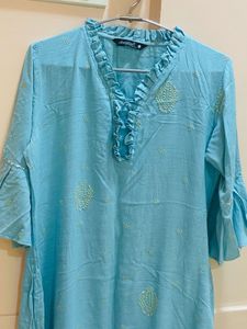 Blue Straight Kurti