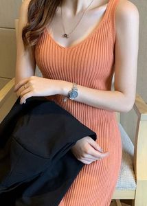 Elegant Ribbed Knit Maxi Dress