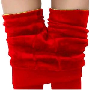 Women Red Fleece Leggings