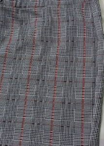 Check Print Grey Straight Stretchable Short Skirt