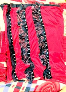 Elegant Ruffled Saree with Sequin Detail