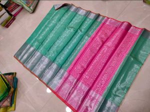 Elegant Green & Pink Saree