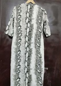 Silver Black Print Front Open Co-Ords Set 34 Bust