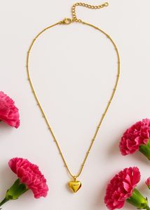 Anti Tarnish Gold Heart Pendant Necklace