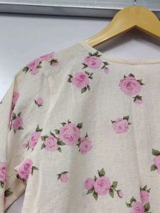 Pink Floral Print Top