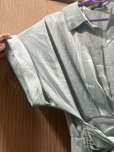 Elegant Green Shirt Dress