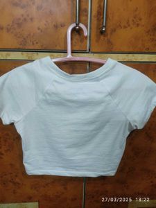 White Colour Crop Top