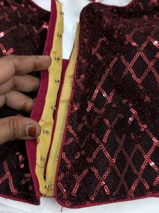 Sequined Maroon Blouse