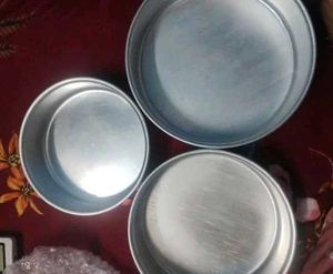 Round Aluminium Cake Mould - Set Of 3