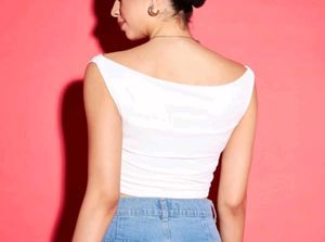 UPTOWNIE LITE Sleeveless Strechable Draped Top