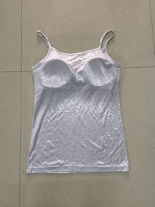 White Padded Sleeveless Tank Top