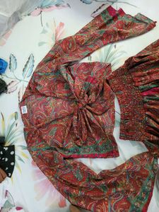 Bohemian Style Wrap Top With Plazzo Set