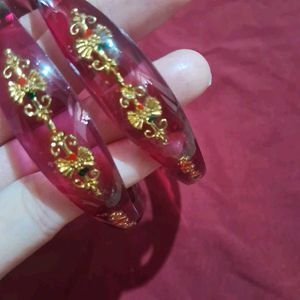 Beautiful Green And Marron Bangles