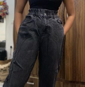 Vintage Gothic Black Wash High-Waisted Jeans