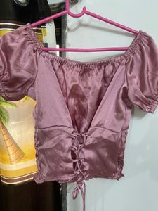 Stylish Women's Lavender Satin Top