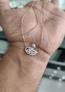 925 Rose Gold Silver Necklace &amp;Chain Wth Hallmark