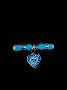 Blue Heart Beaded Bracelet