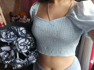Ribbed Ocean Blue Top 🌊