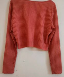 Super Stylish Peach Crop Top