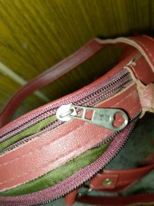 Vintage Olive Green and red crossbody bag