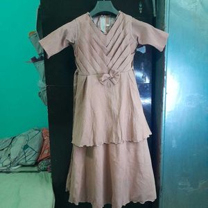 Peach Dress with Pearl Detail