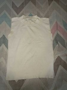 White Sleeveless Mock Neck Top