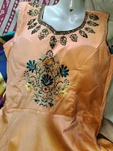 Peach Colour 1 Pice Gown
