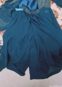 Elegant Teal Embellished Indian Outfit