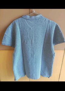 Branded Blue Patterned Polo T-Shirt